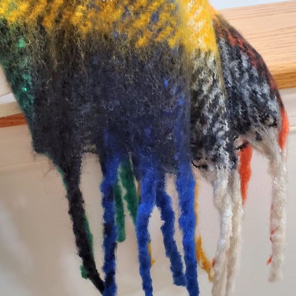 MULTICOLOR PLAID CHECK PATTERNED COZY OBLONG SCARF/WRAP - Picture 5 of 5